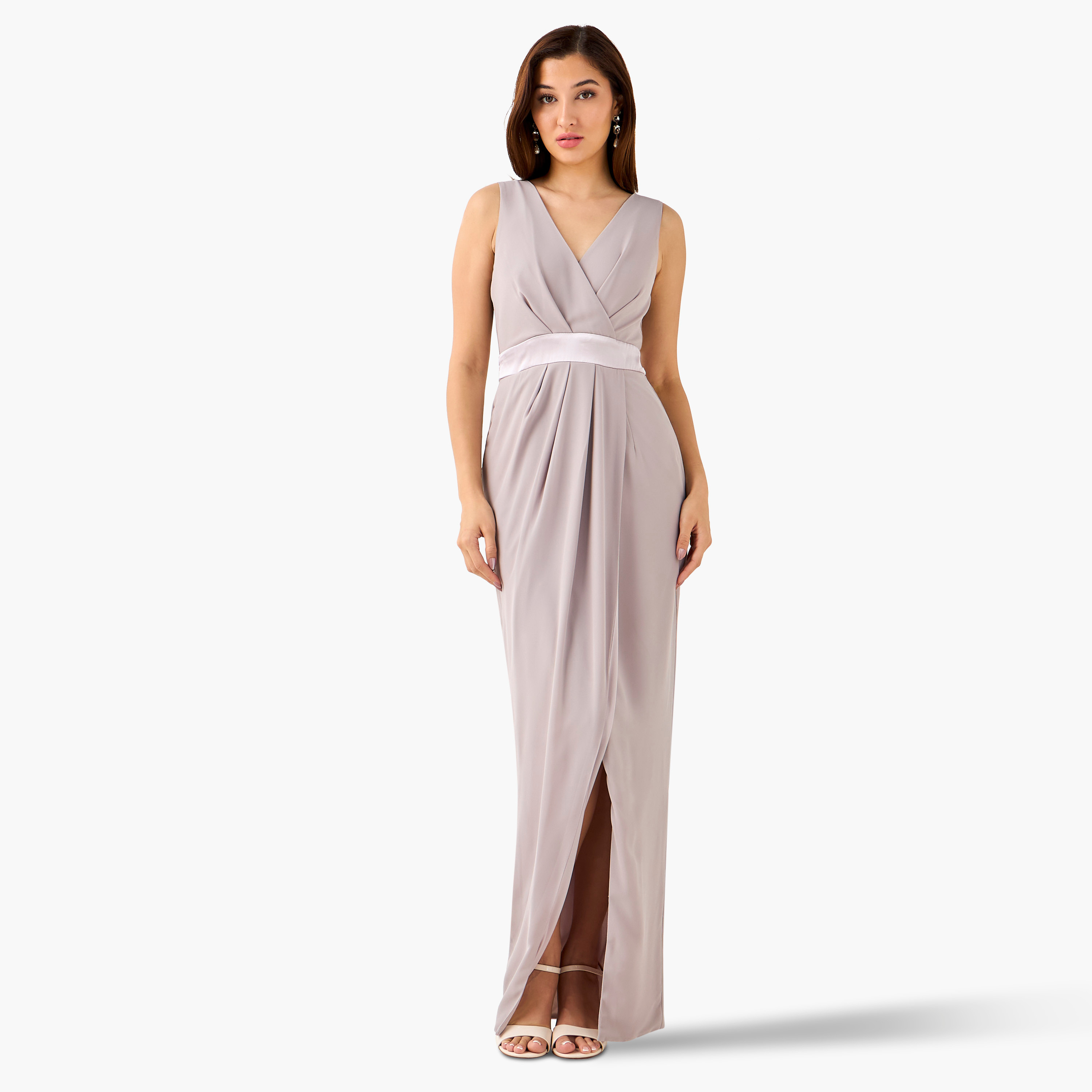 فستان ماكسي ملفوف بياقة على شكل V من بوليستر من تي إف إن سي-women-clothing-dresses-image-3
