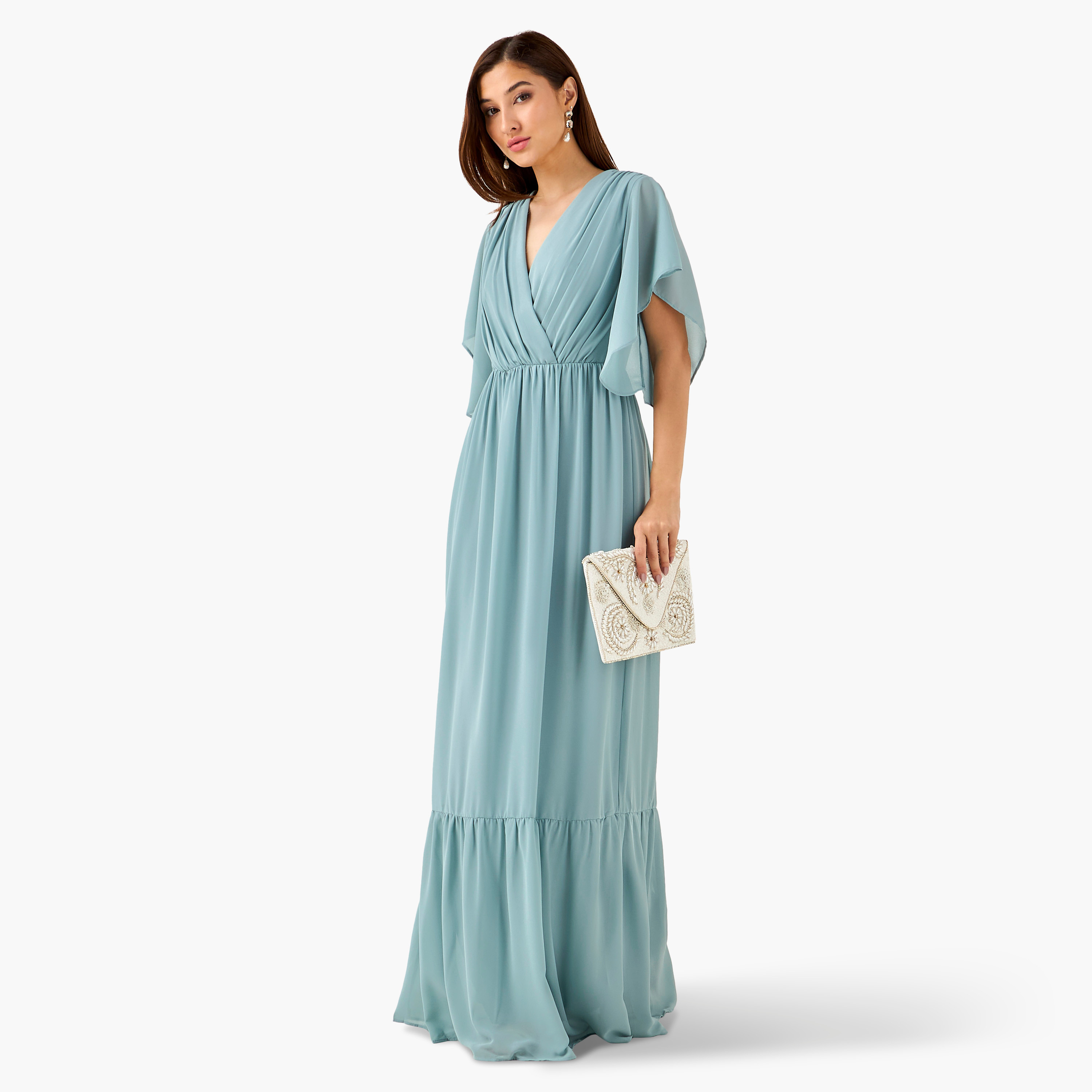 فستان ماكسي بوليستر متعدد الطبقات بأكمام واسعة من تي إف إن سي-women-clothing-dresses-image-2