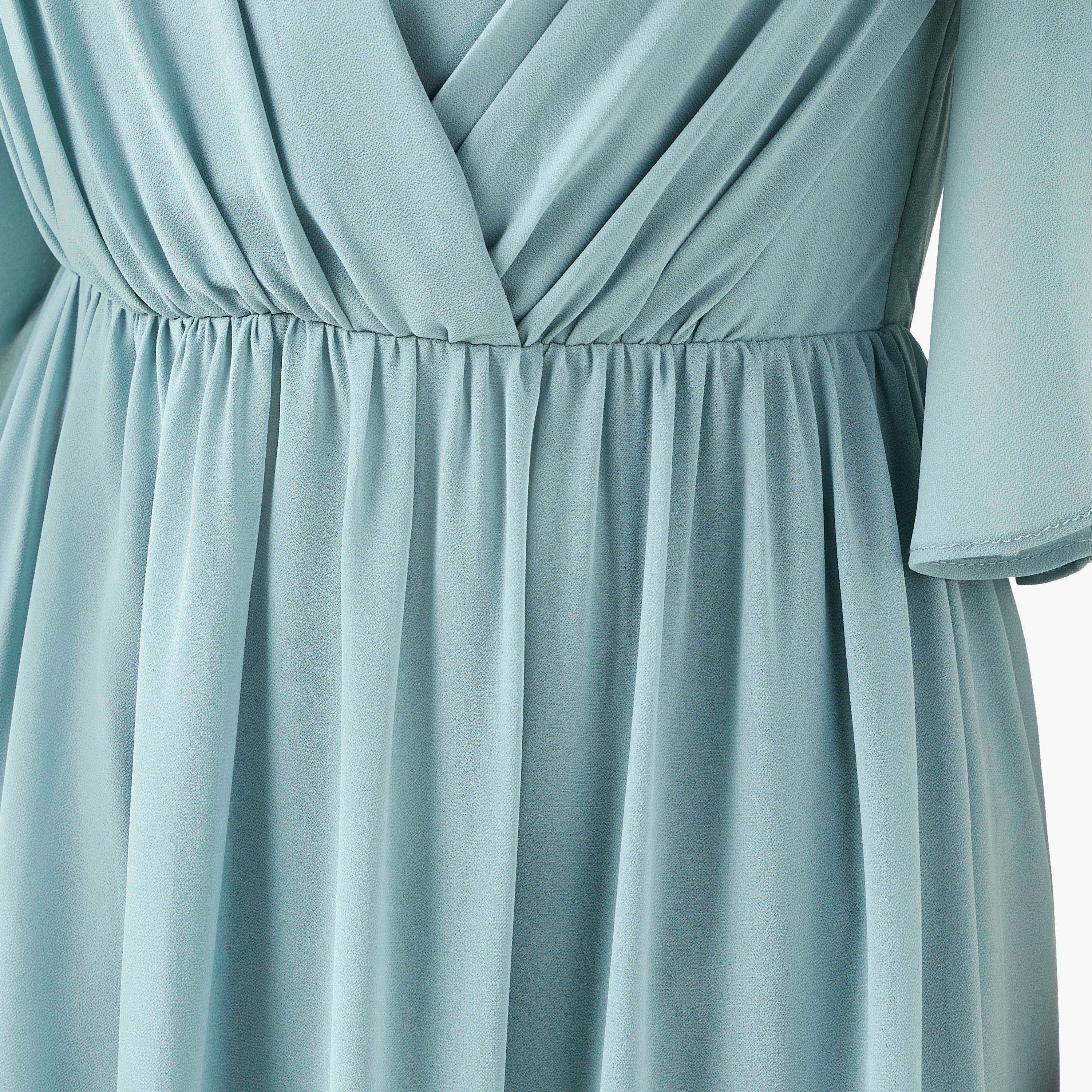 TFNC Tiered Maxi Polyester Dress with Flutter Sleeves-women-clothing-dresses-image-5