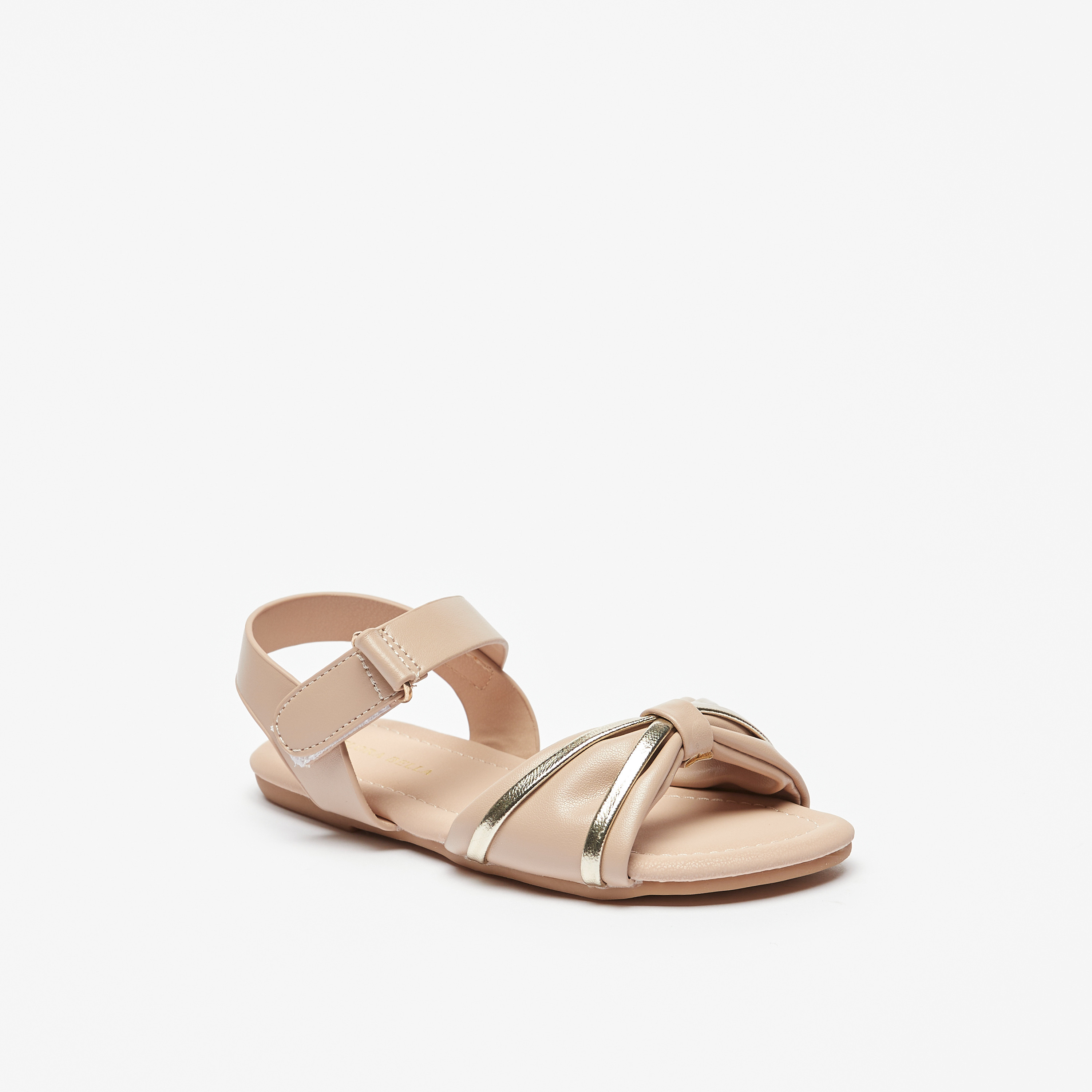 Buy Solid Open Toe Sandals with Hook and Loop Closure Online for Girls Centrepoint Kuwait