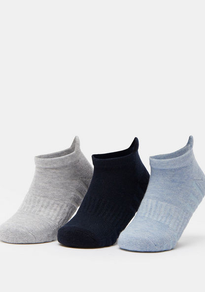 Dash Textured Ankle Length Sports Socks - Set of 3-Girl%27s Socks & Tights-image-0
