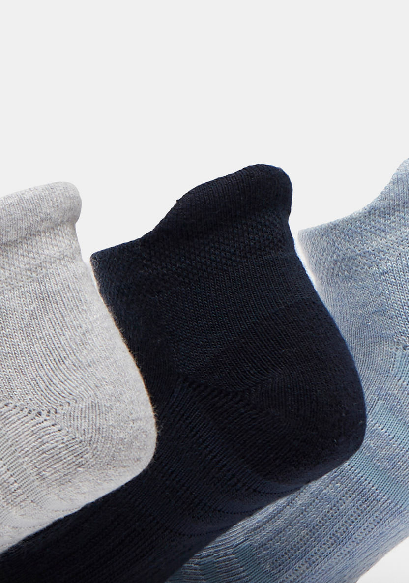 Dash Textured Ankle Length Sports Socks - Set of 3-Girl%27s Socks & Tights-image-1