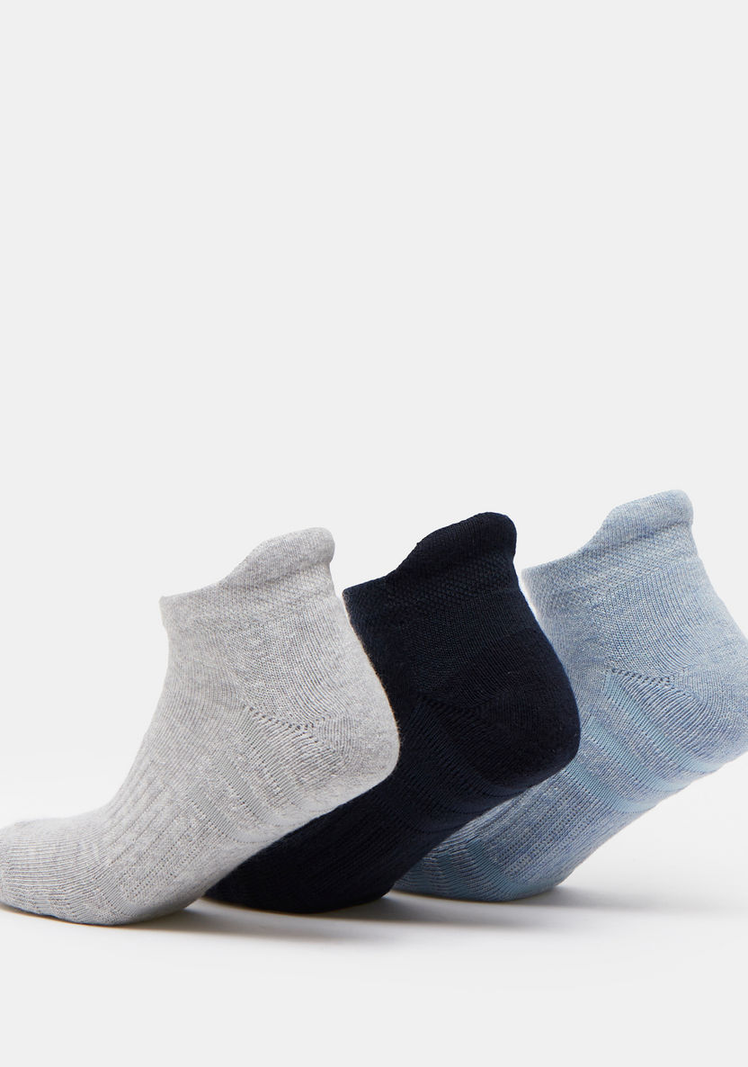 Dash Textured Ankle Length Sports Socks - Set of 3-Girl%27s Socks & Tights-image-2