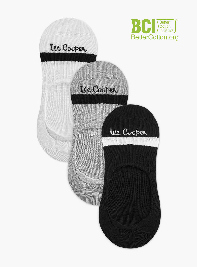 طقم جوارب غير وبرية 3 أزواج غير مرئية بطبعات الشعار من لي كوبر-men-socks-image-1
