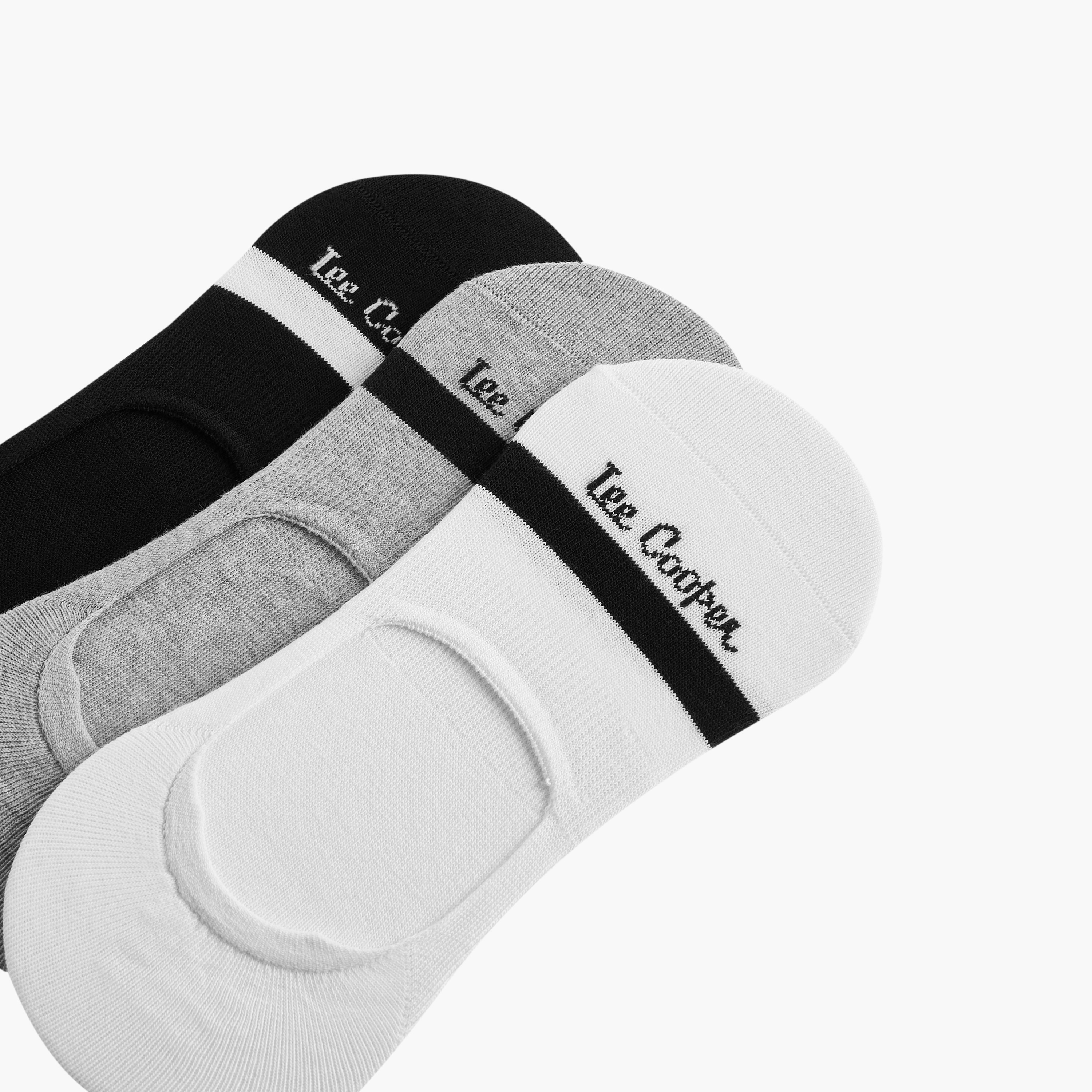 طقم جوارب غير وبرية 3 أزواج غير مرئية بطبعات الشعار من لي كوبر-men-socks-image-3