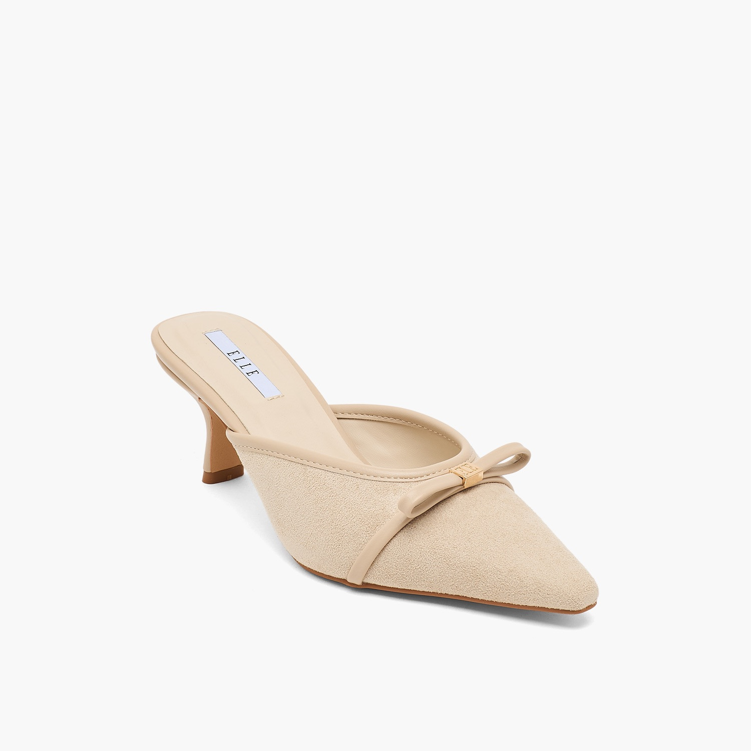 Elle Women Bow Accent Pointed Toe Kitten Heel Mules-women-shoes-heels-image-2