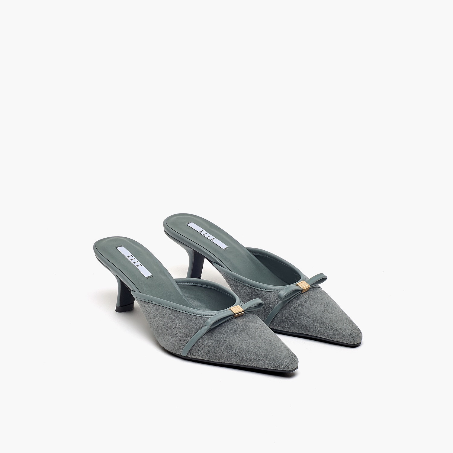 Elle Women Bow Accent Pointed Toe Kitten Heel Mules-women-shoes-heels-image-1