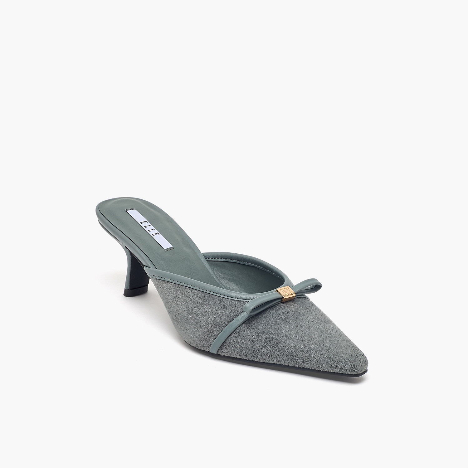 Elle Women Bow Accent Pointed Toe Kitten Heel Mules-women-shoes-heels-image-2