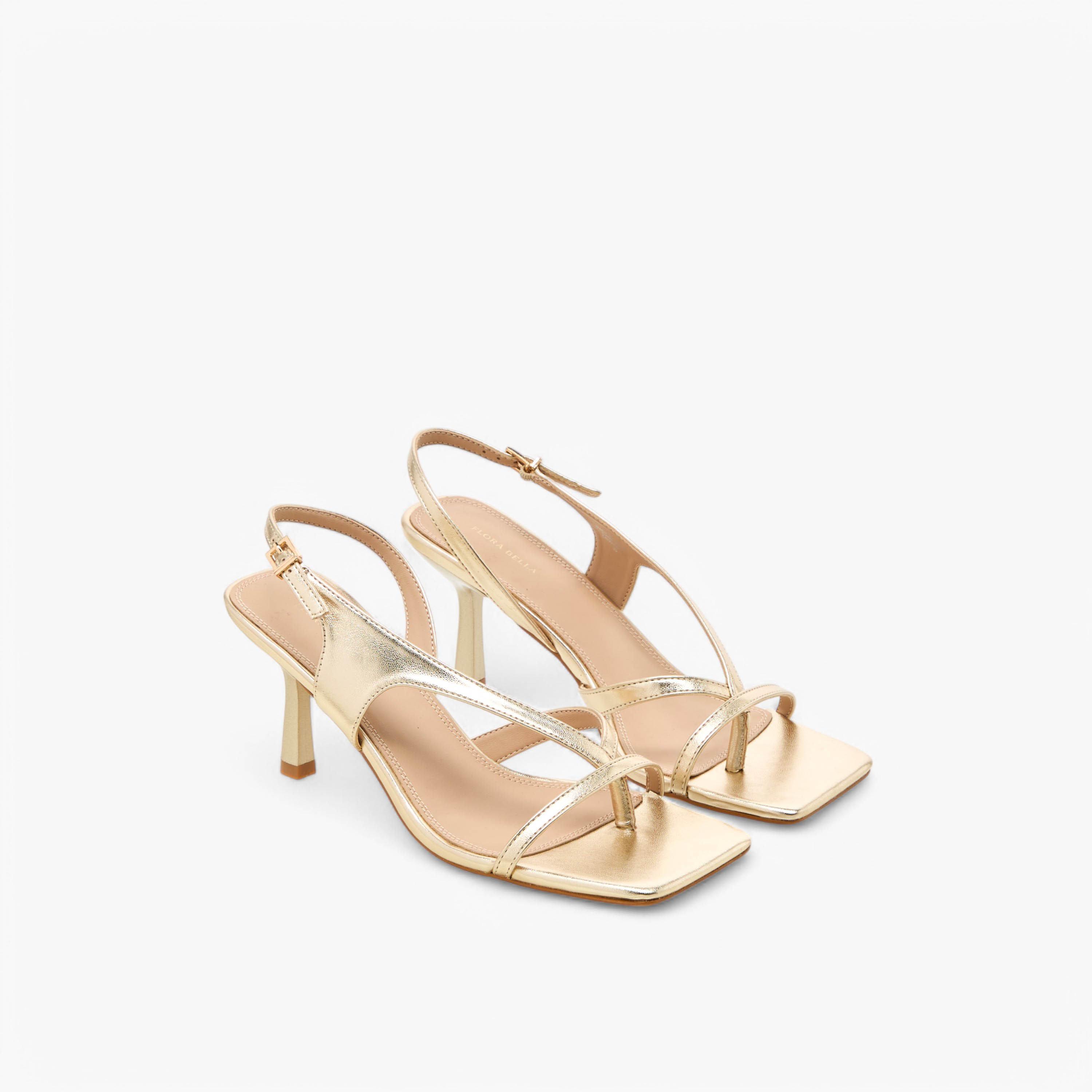 Flora Bella Cross Strap Sandals with Flared Heel and Buckle Closure-women-shoes-sandals-heeled-image-1