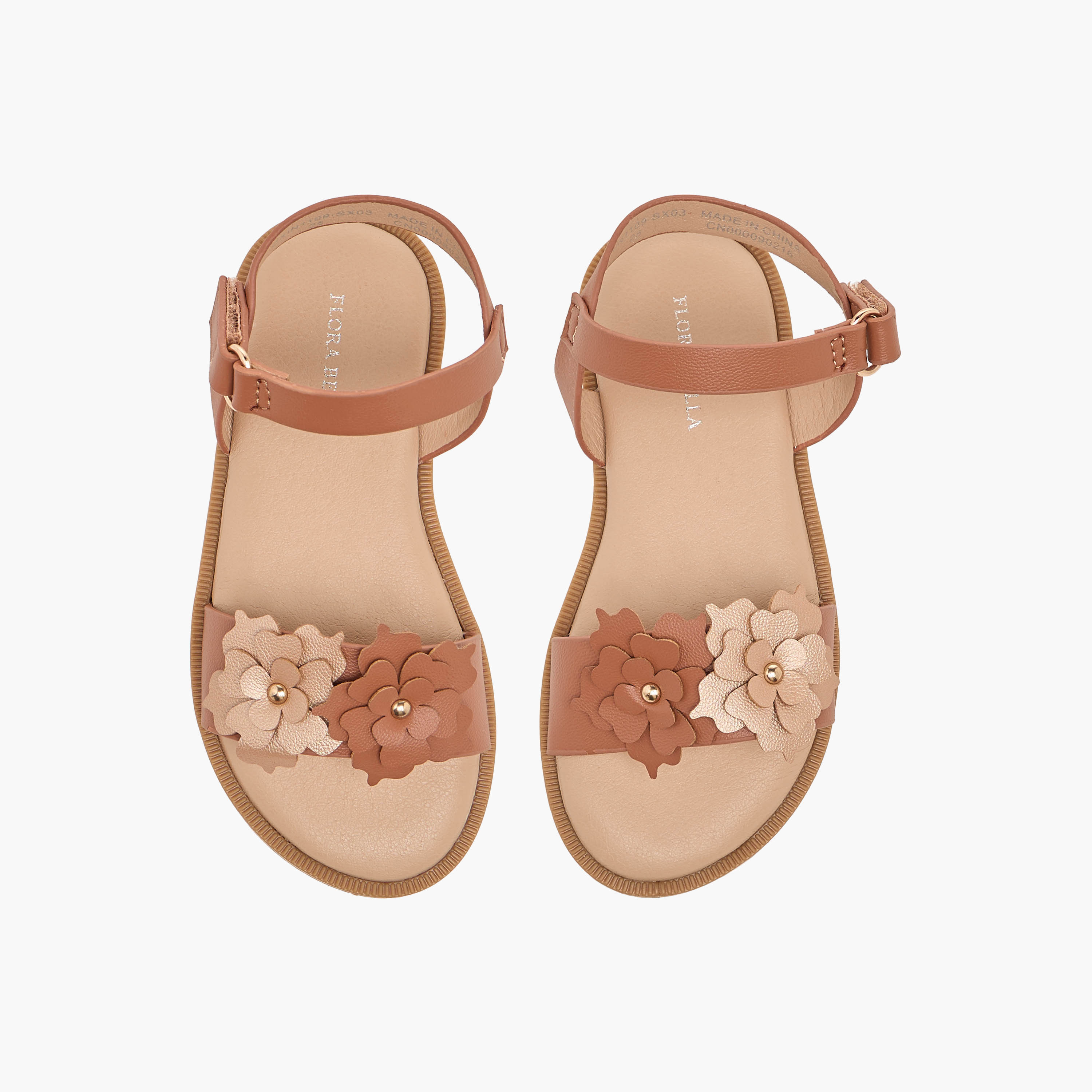 صندل بأحزمة وشريط إغلاق لاصق للبنات من فلورا بيلا-girls-shoes-sandals-image-1