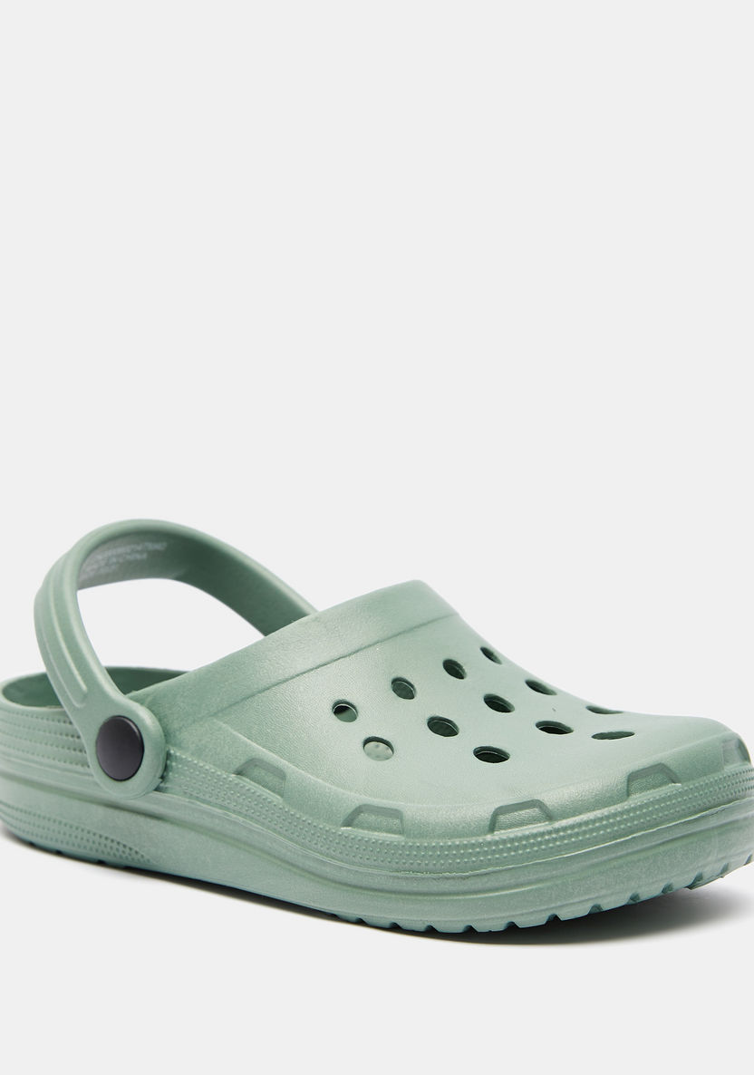 Solid Slip-On Clogs with Cutout Detail-Boy%27s Sandals-image-1