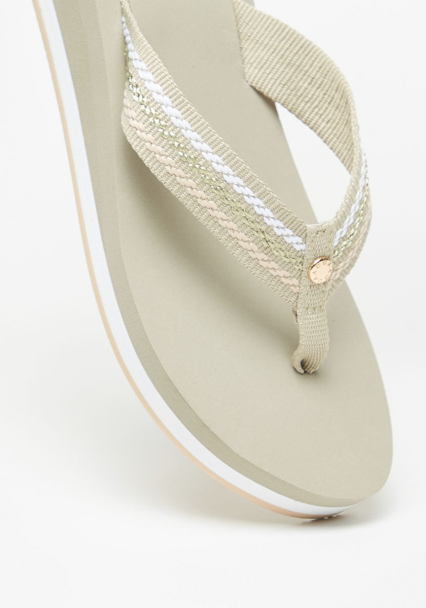 Aqua Textured Slip-On Thong Slippers-Women%27s Flip Flops & Beach Slippers-image-3