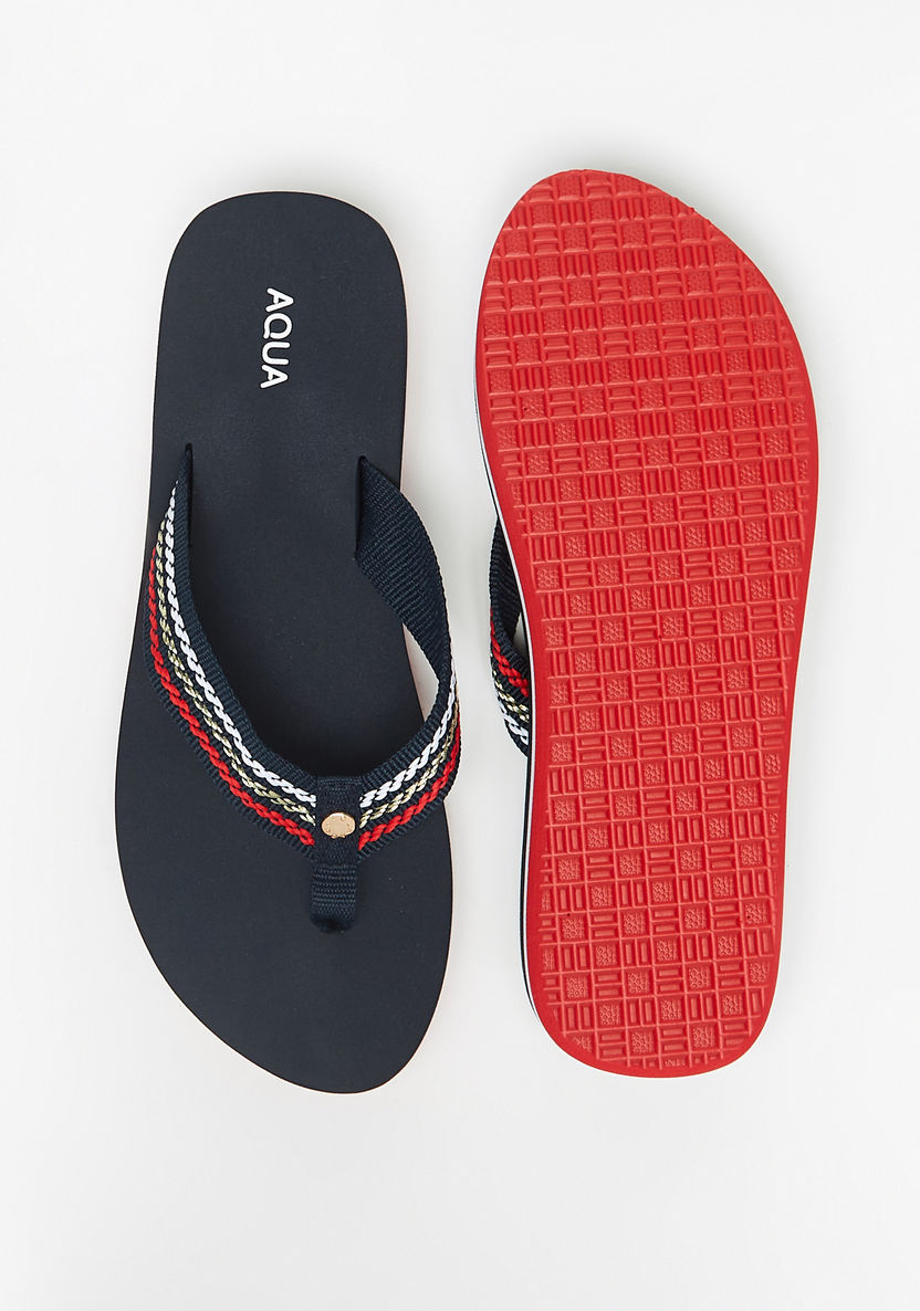 Aqua Textured Slip-On Thong Slippers-Women%27s Flip Flops & Beach Slippers-image-4