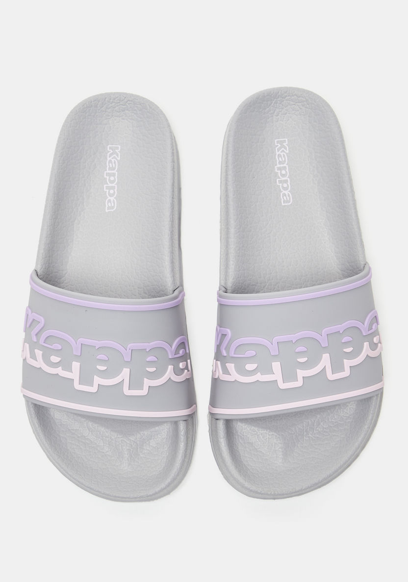 Kappa Women's Logo Print Open Toe Slide Slippers-Women%27s Flip Flops and Beach Slippers-image-0