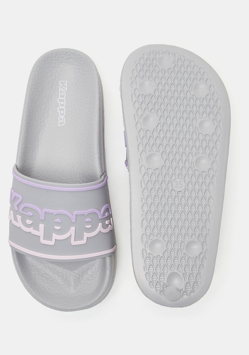 Kappa Women's Logo Print Open Toe Slide Slippers-Women%27s Flip Flops and Beach Slippers-image-5
