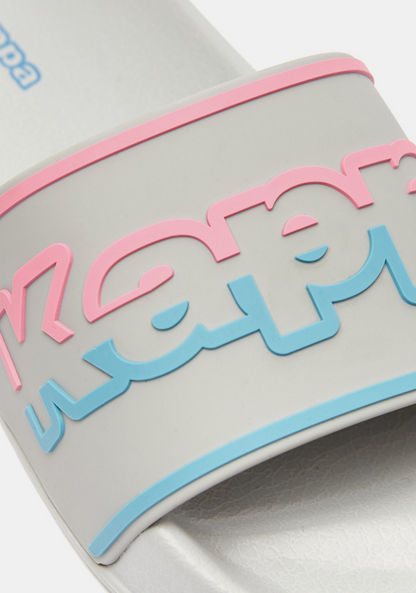 Kappa Women's Embossed Logo Detail Slip-On Slide Slippers-Women%27s Flip Flops & Beach Slippers-image-3