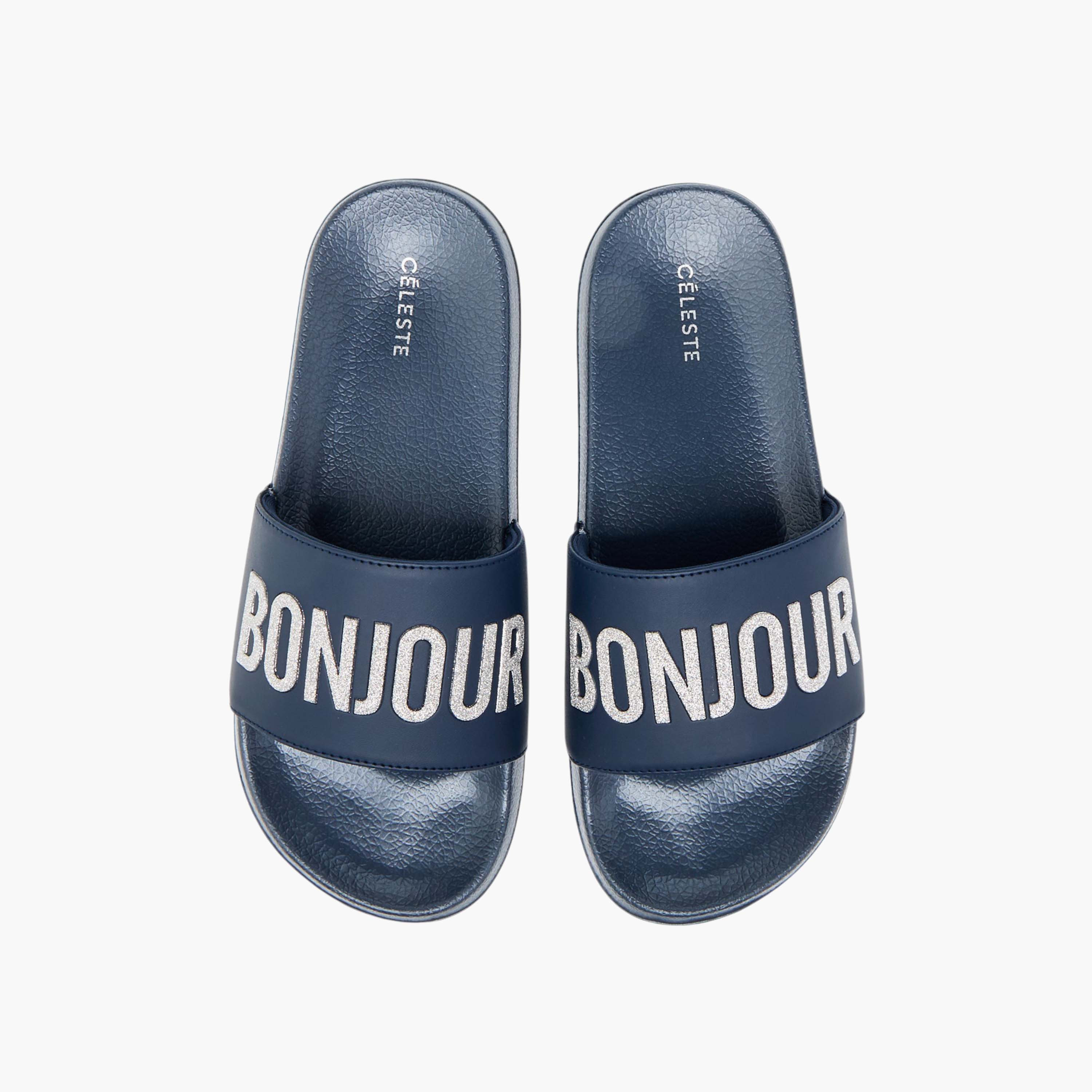 Celeste Women's Typographic Detail Slides-women-shoes-flipflopsandslides-image-1