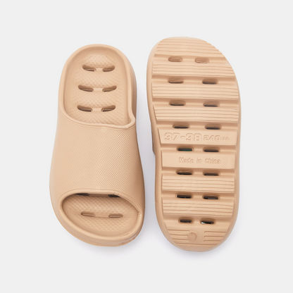 Dash Textured Open Toe Slip-On Slide Slippers