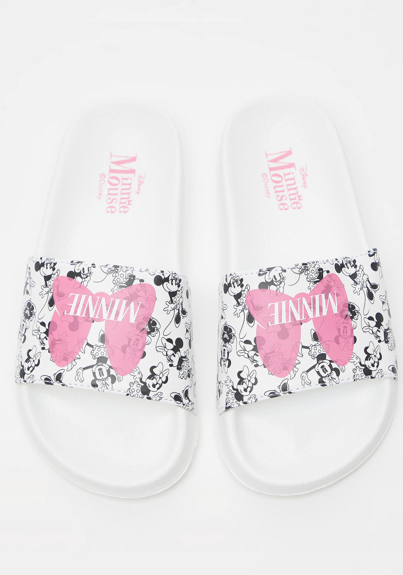 Minnie Mouse Print Slide Slippers-Girl%27s Flip Flops & Beach Slippers-image-0