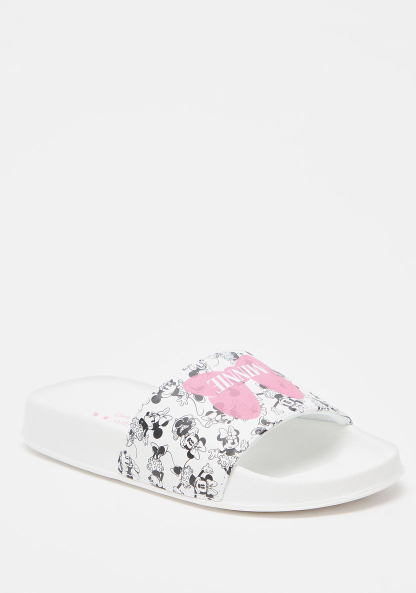 Minnie Mouse Print Slide Slippers-Girl%27s Flip Flops & Beach Slippers-image-2