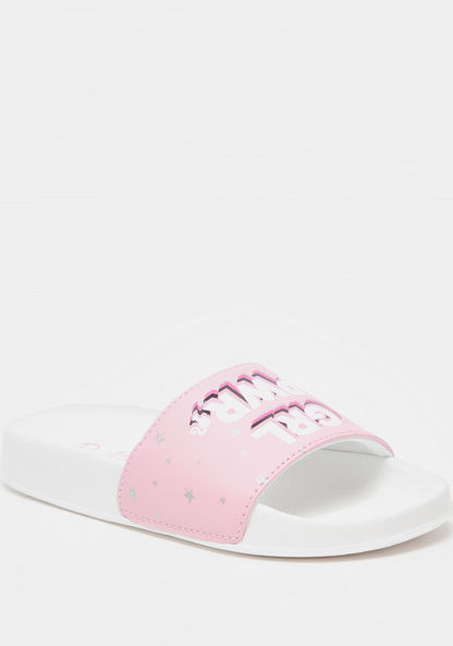Barbie Printed Slip-On Slide Slippers-Girl%27s Flip Flops & Beach Slippers-image-2