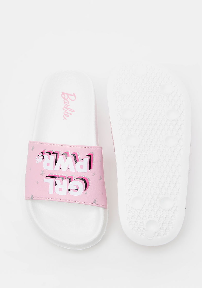 Barbie Printed Slip-On Slide Slippers-Girl%27s Flip Flops & Beach Slippers-image-5