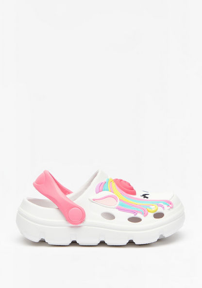 Unicorn Accented Slip-On Clogs with Cutout Detail
