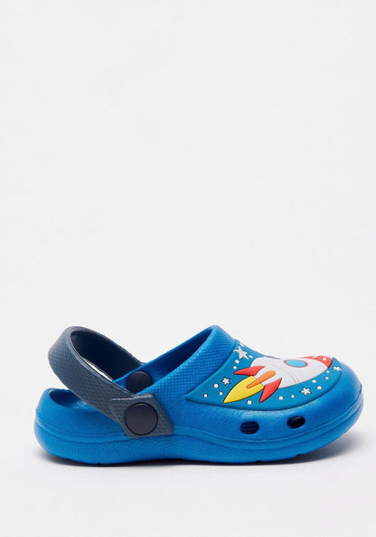 Astronaut Themed Slip-On Clogs with Cut-Out Detail