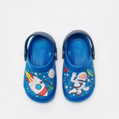 Astronaut Themed Slip-On Clogs with Cut-Out Detail-Baby Boy%27s Sandals-image-1