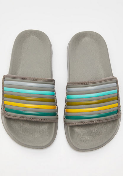 Striped Slip-On Slide Slippers-Boy%27s Flip Flops & Beach Slippers-image-0