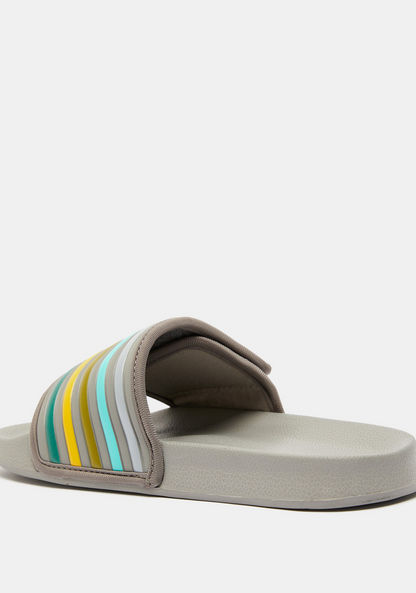 Striped Slip-On Slide Slippers-Boy%27s Flip Flops & Beach Slippers-image-2