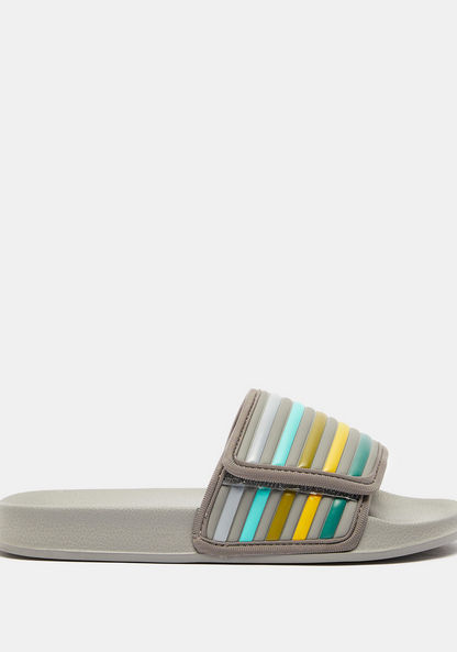 Striped Slip-On Slide Slippers-Boy%27s Flip Flops & Beach Slippers-image-3