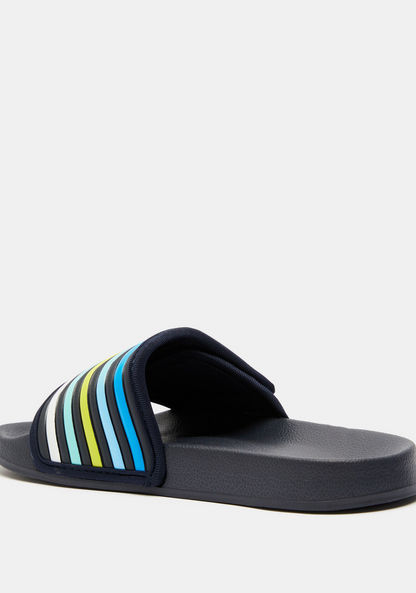 Striped Slip-On Slide Slippers-Boy%27s Flip Flops and Beach Slippers-image-2
