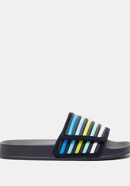 Striped Slip-On Slide Slippers-Boy%27s Flip Flops and Beach Slippers-image-3