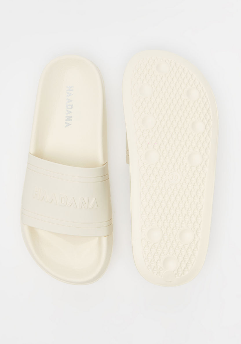 Haadana Embossed Open Toe Slide Slippers-Women%27s Flip Flops & Beach Slippers-image-3