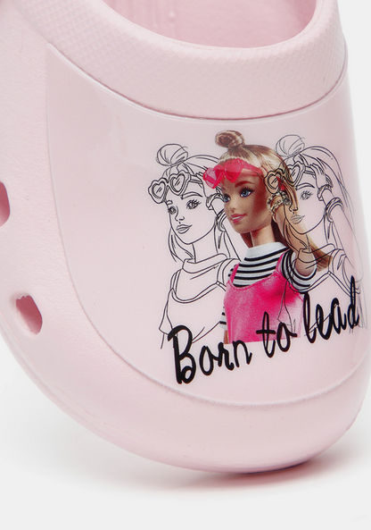 Barbie Printed Slip-On Clog with Back Strap-Girl%27s Flip Flops & Beach Slippers-image-3