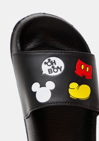 Mickey Mouse Print Slide Slippers-Boy%27s Flip Flops & Beach Slippers-image-4