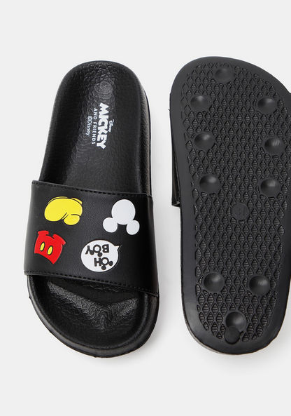 Mickey Mouse Print Slide Slippers-Boy%27s Flip Flops & Beach Slippers-image-5