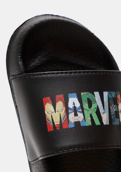 Marvel Printed Slip-On Slide Slippers-Boy%27s Flip Flops & Beach Slippers-image-4