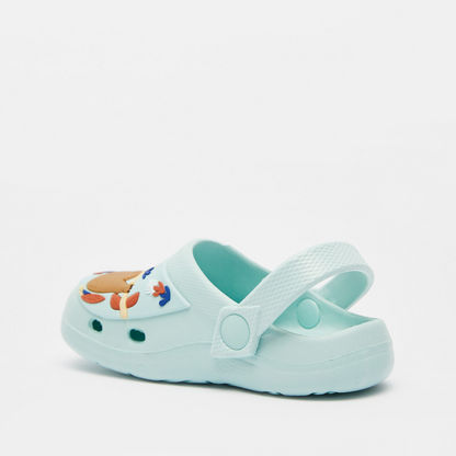 Sloth Embossed Slip-On Clogs with Cutout Detail