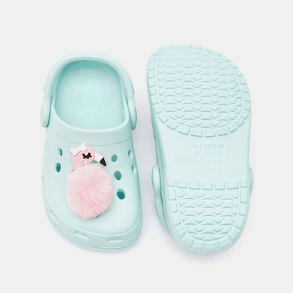 Flamingo Accented Slip-On Clogs with Cutout Detail