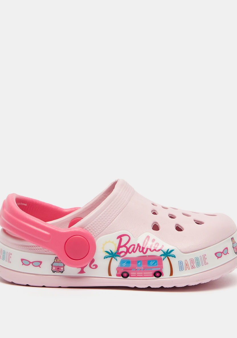 Barbie Print Slip-On Clogs-Girl%27s Flip Flops & Beach Slippers-image-1