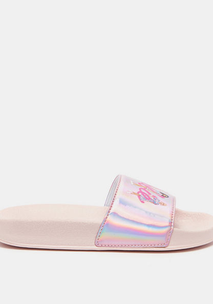 Barbie Print Open Toe Slide Sandals-Girl%27s Flip Flops & Beach Slippers-image-1