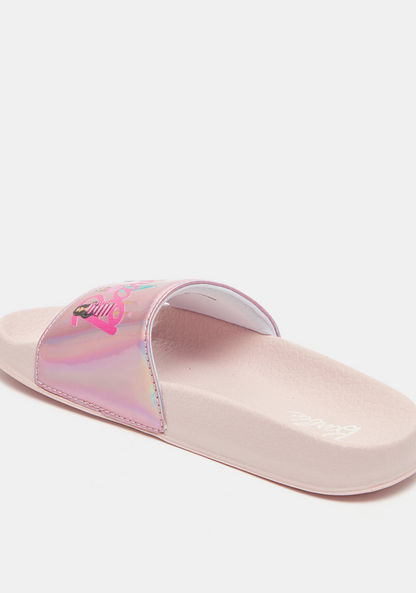 Barbie Print Open Toe Slide Sandals-Girl%27s Flip Flops & Beach Slippers-image-4