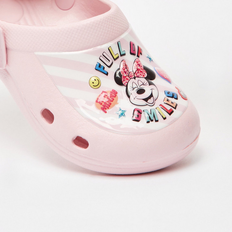 Disney Minnie Mouse Print Slip-On Clogs with Backstrap