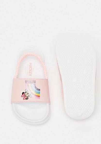 Disney Minnie Mouse Print Slide Slippers with Backstrap