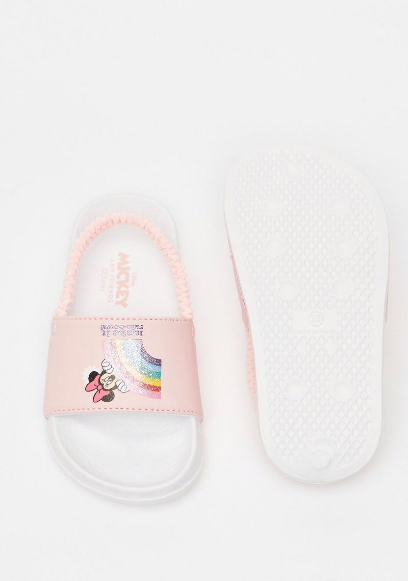 Disney Minnie Mouse Print Slide Slippers with Backstrap-Girl%27s Flip Flops & Beach Slippers-image-4