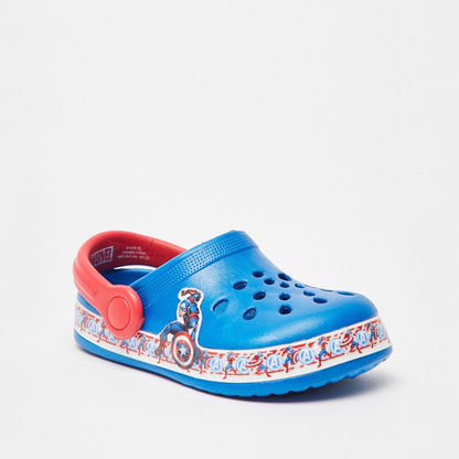 Marvel Captian America Print Slip-On Clogs with Backstrap-Baby Boy%27s Sandals-image-1
