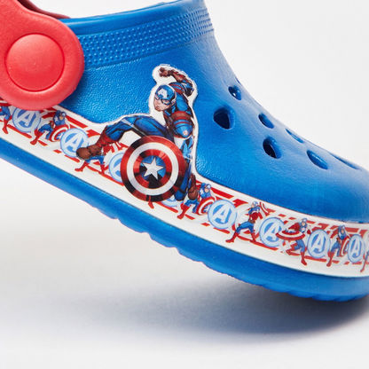 Marvel Captian America Print Slip-On Clogs with Backstrap-Baby Boy%27s Sandals-image-3