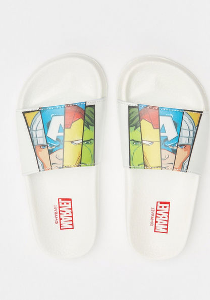 Marvel Avengers Print Slip-On Slide Slippers-Boy%27s Sandals-image-0